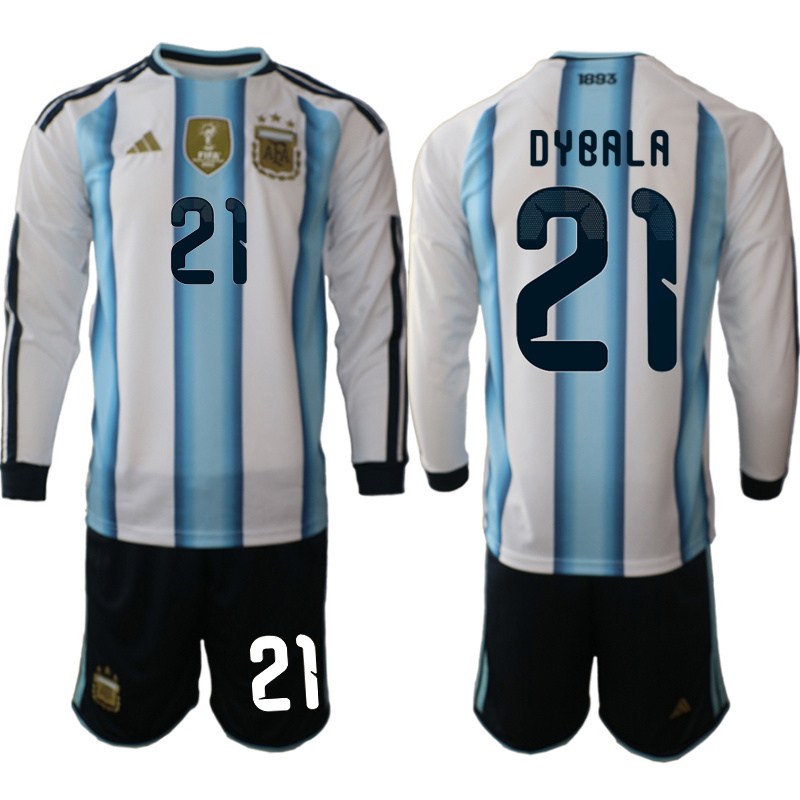 Men Argentina Long sleeve home 08 style 2026 World Cup Soccer jersey